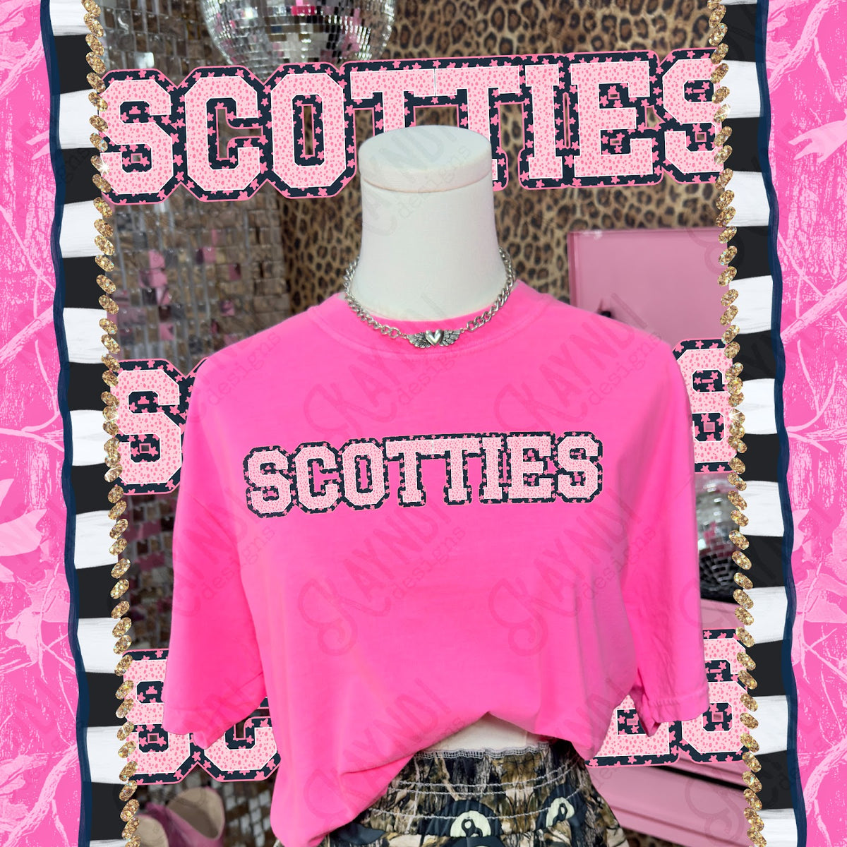Varsity Stars Scotties TropCowg CC Neon Pink Top