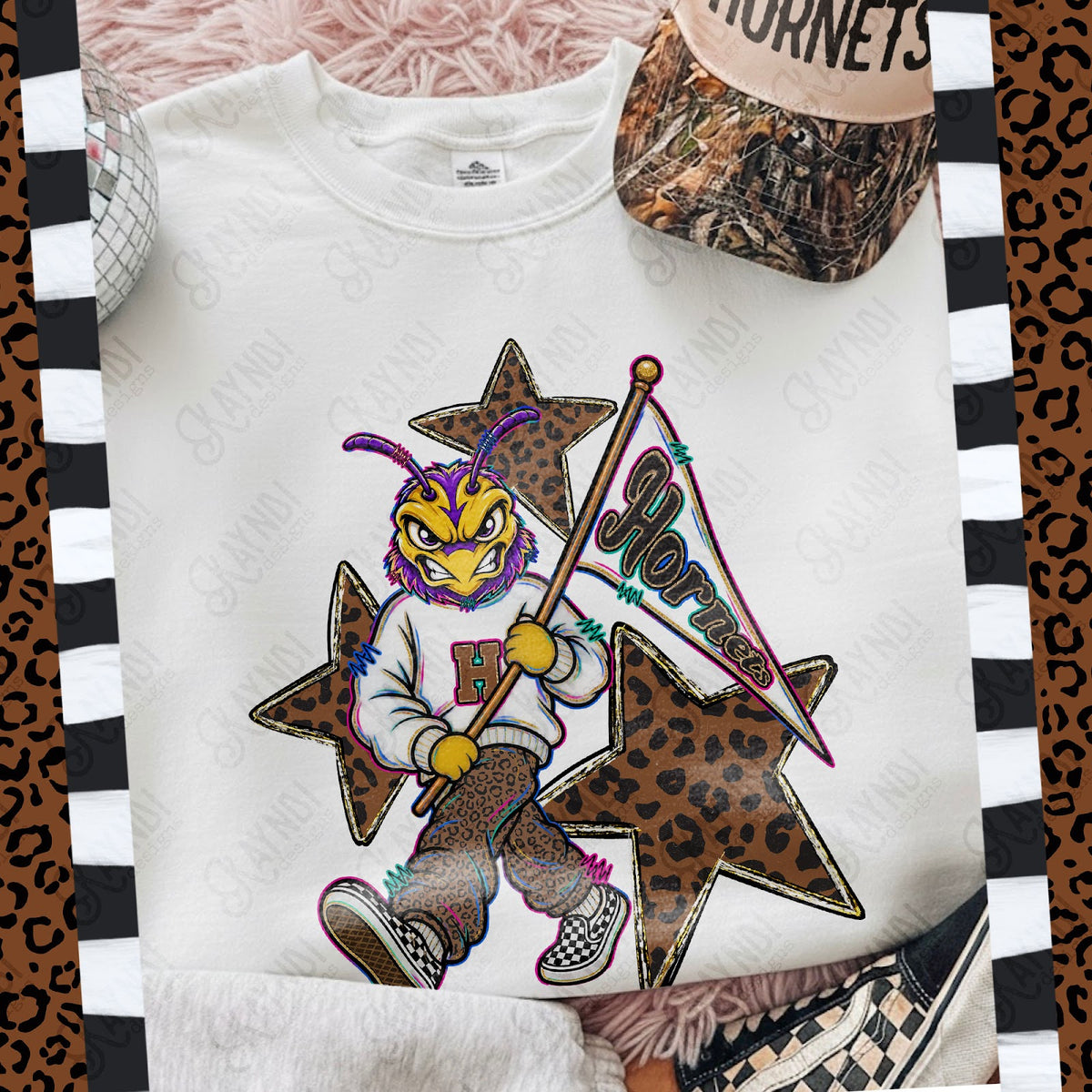 Leopard Sweats Hornets 7 Top