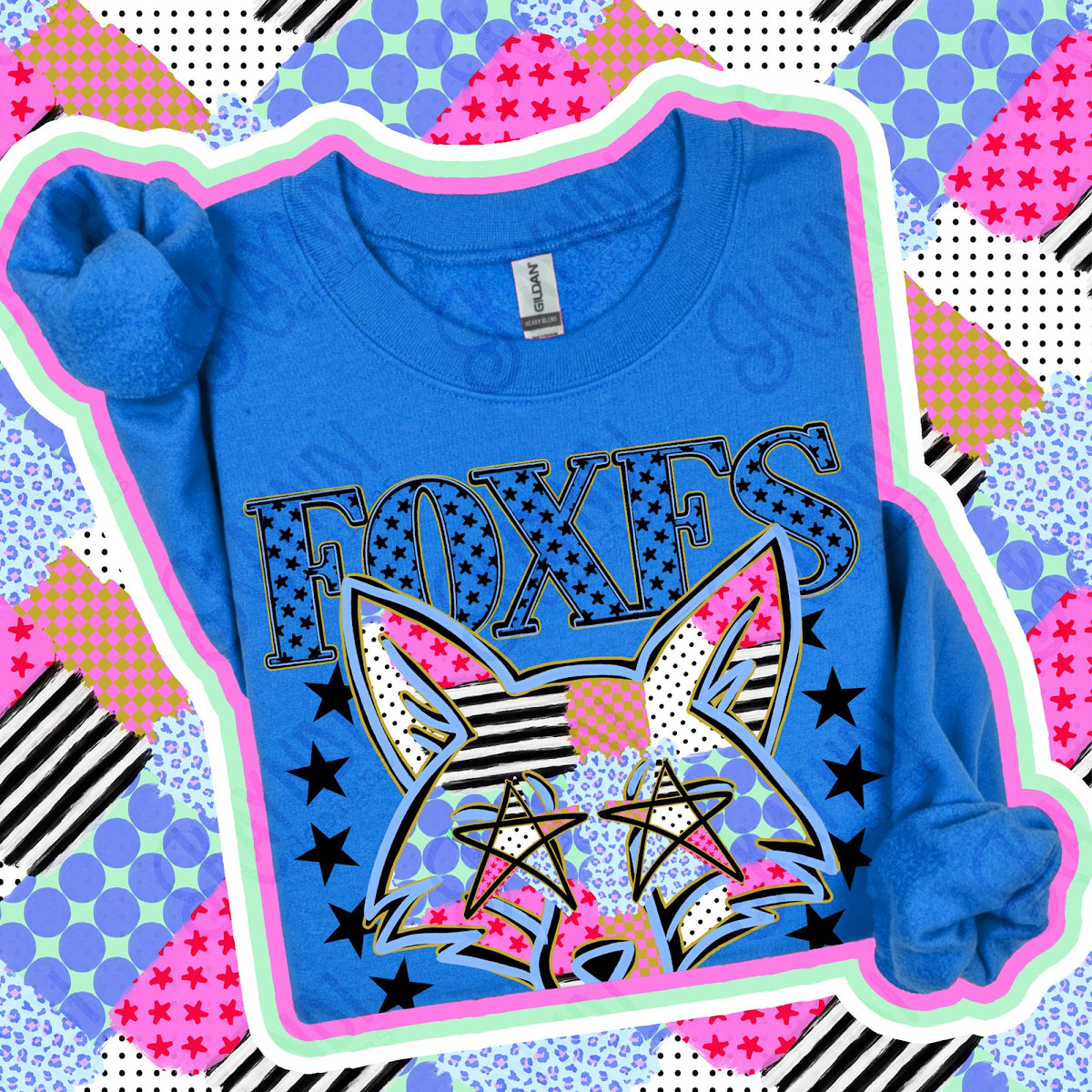 Patchwork Varisty Stars Foxes Top