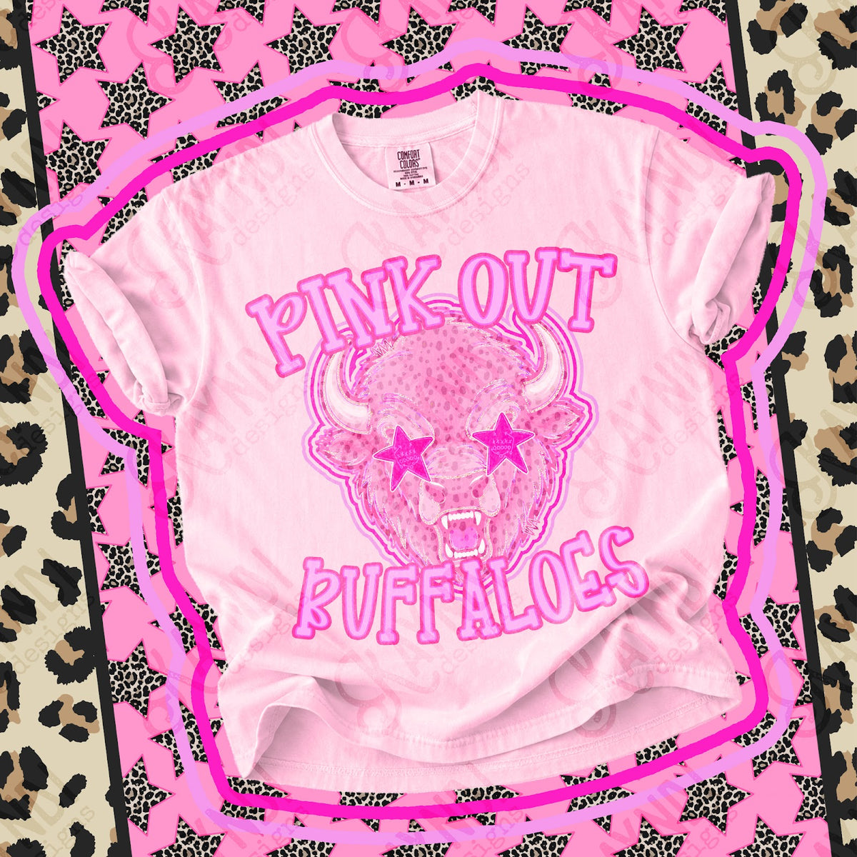 Pink Out Buffaloes 2 Top design mockup