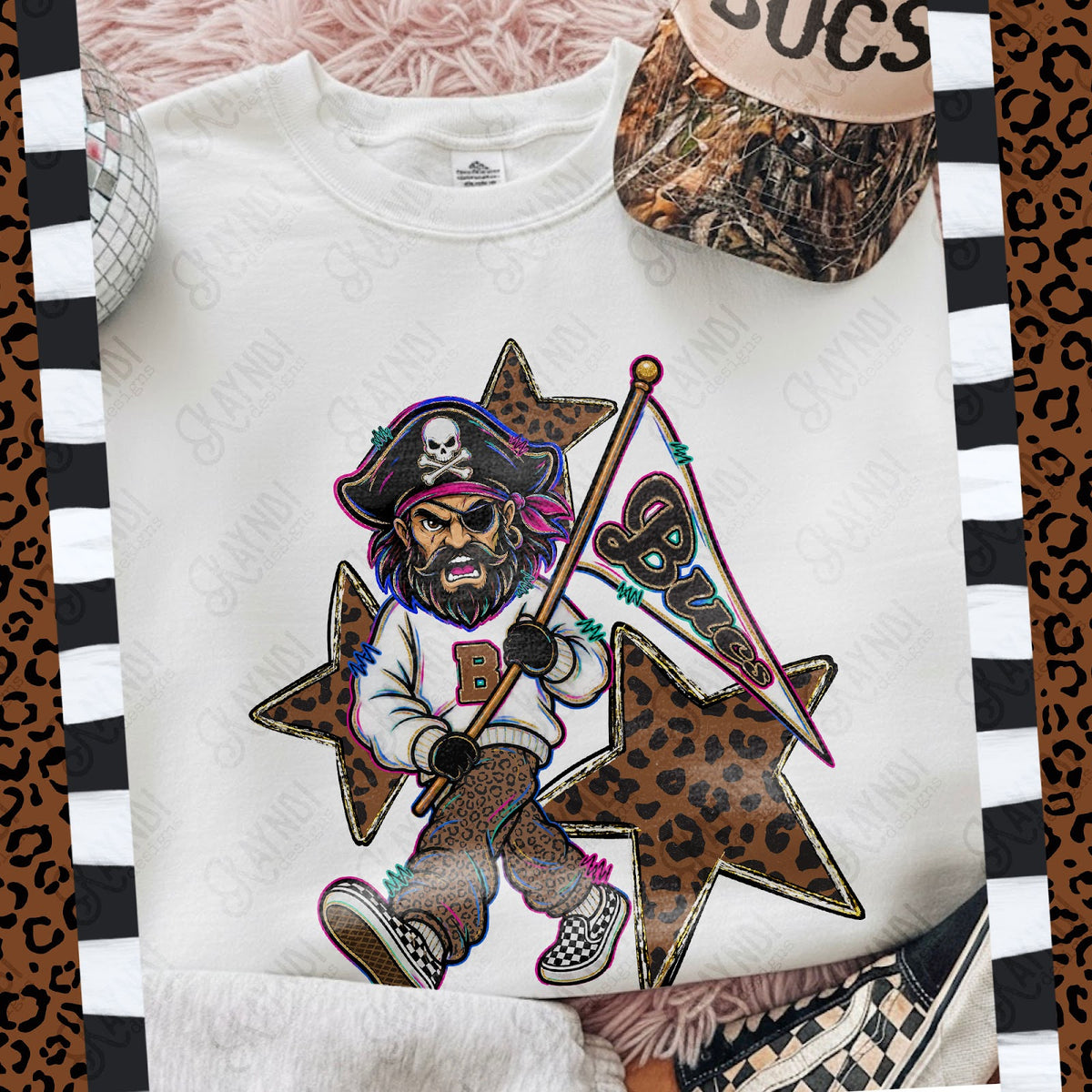 Leopard Sweats Bucs Top