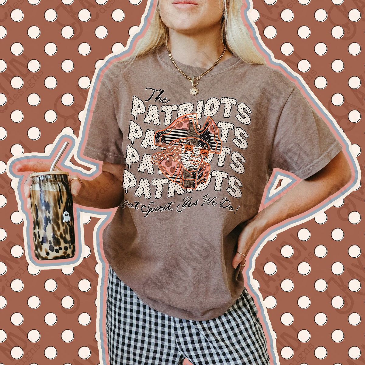 Patchwork Pumpkin Spirit Patriots Top
