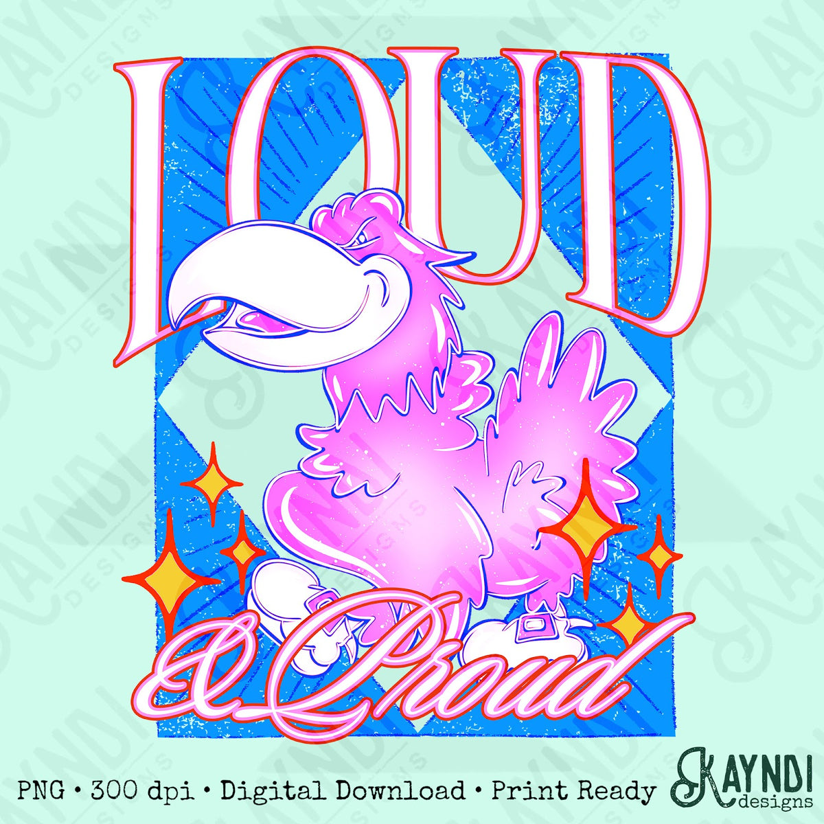 KayndiDesigns Loud and Proud Pink Jayhawk Top