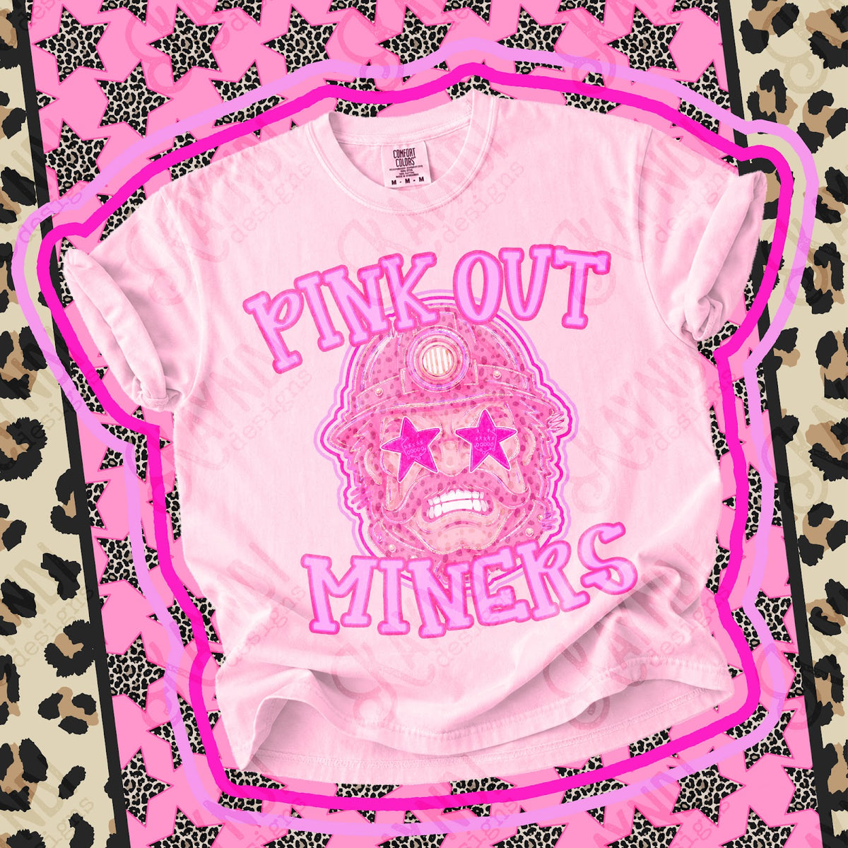 Pink Out Miners Top design mockup