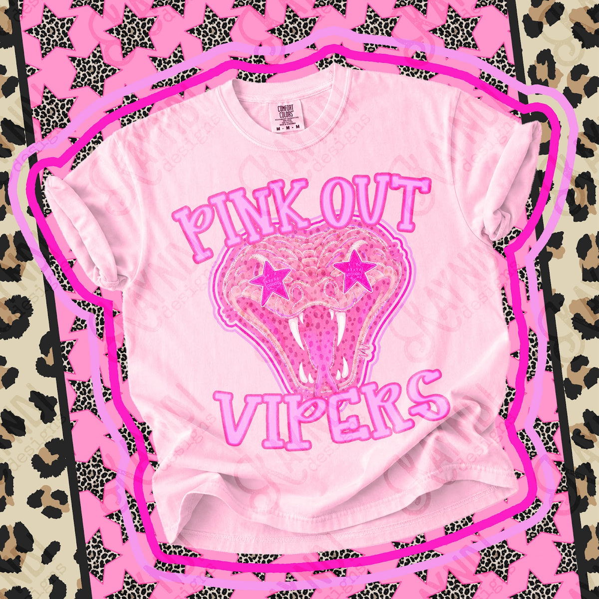 Pink Out Vipers Top design mockup