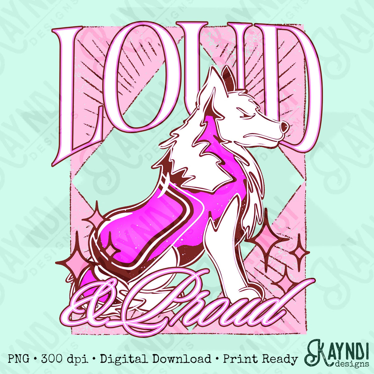 KayndiDesigns Loud and Proud Pink Collie Top