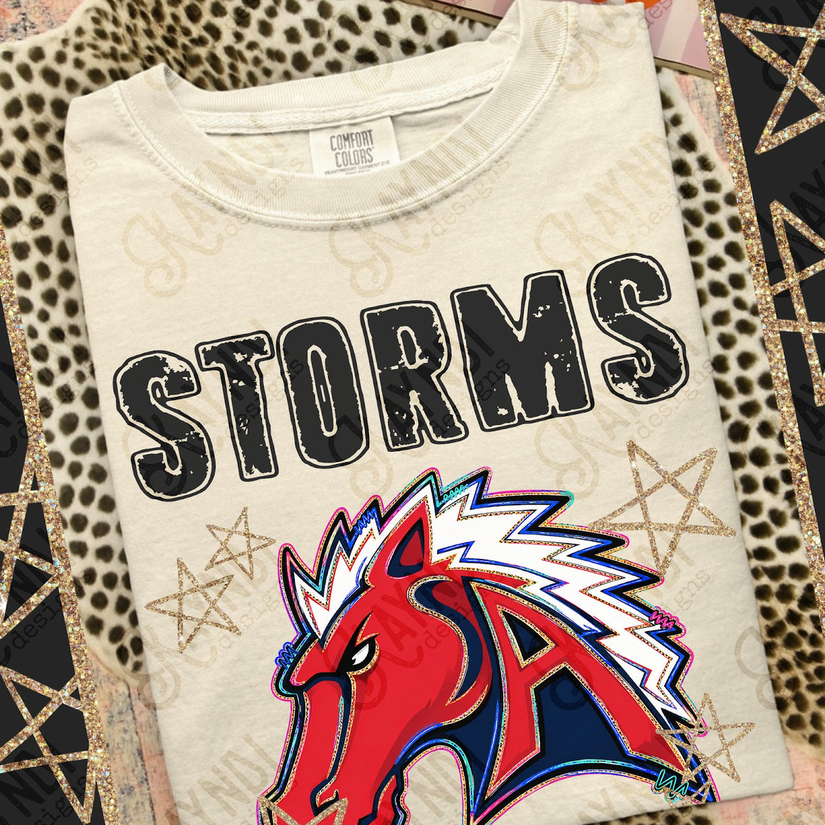 Grunge Varsity Storms Top