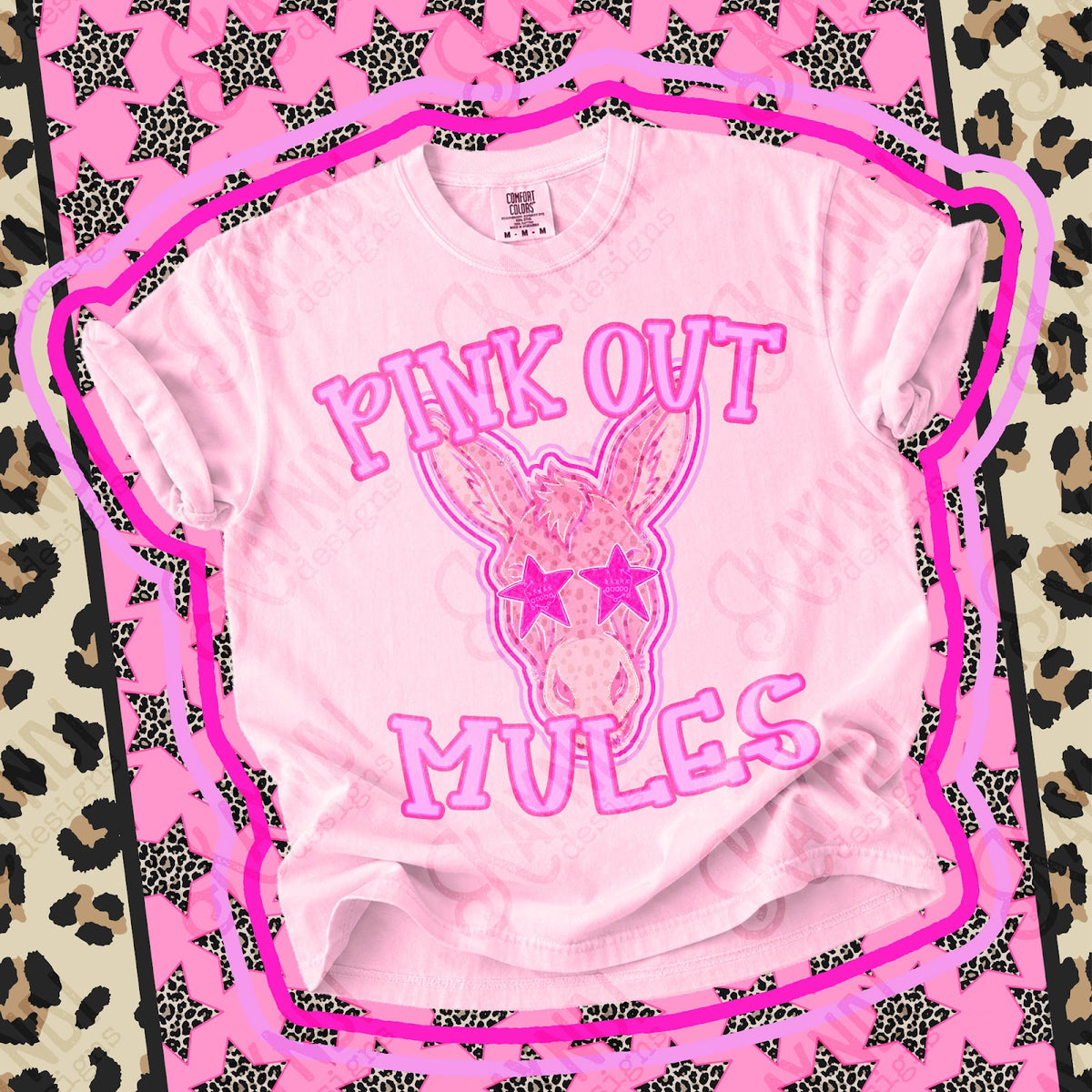 Pink Out Mules Top design mockup