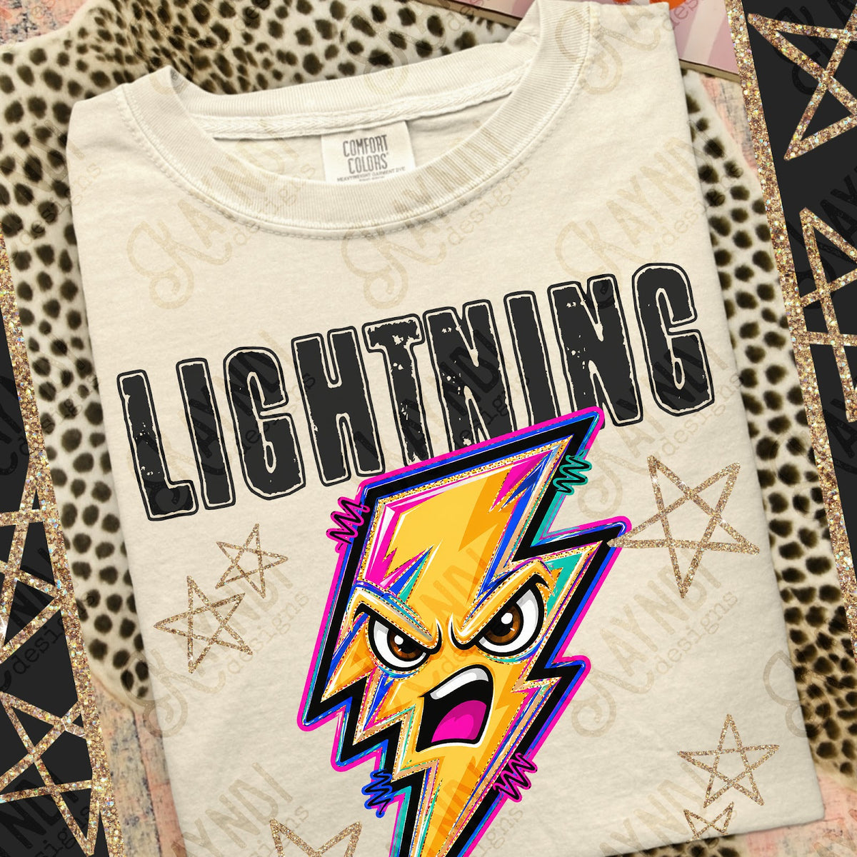 Grunge Varsity Lightning 5 Top