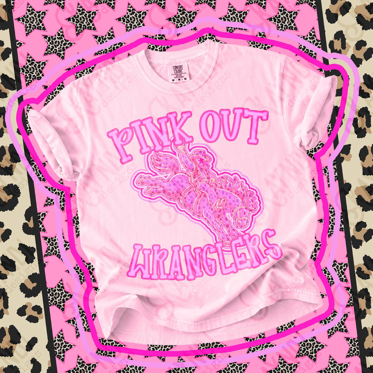 Pink Out Wranglers Top design mockup