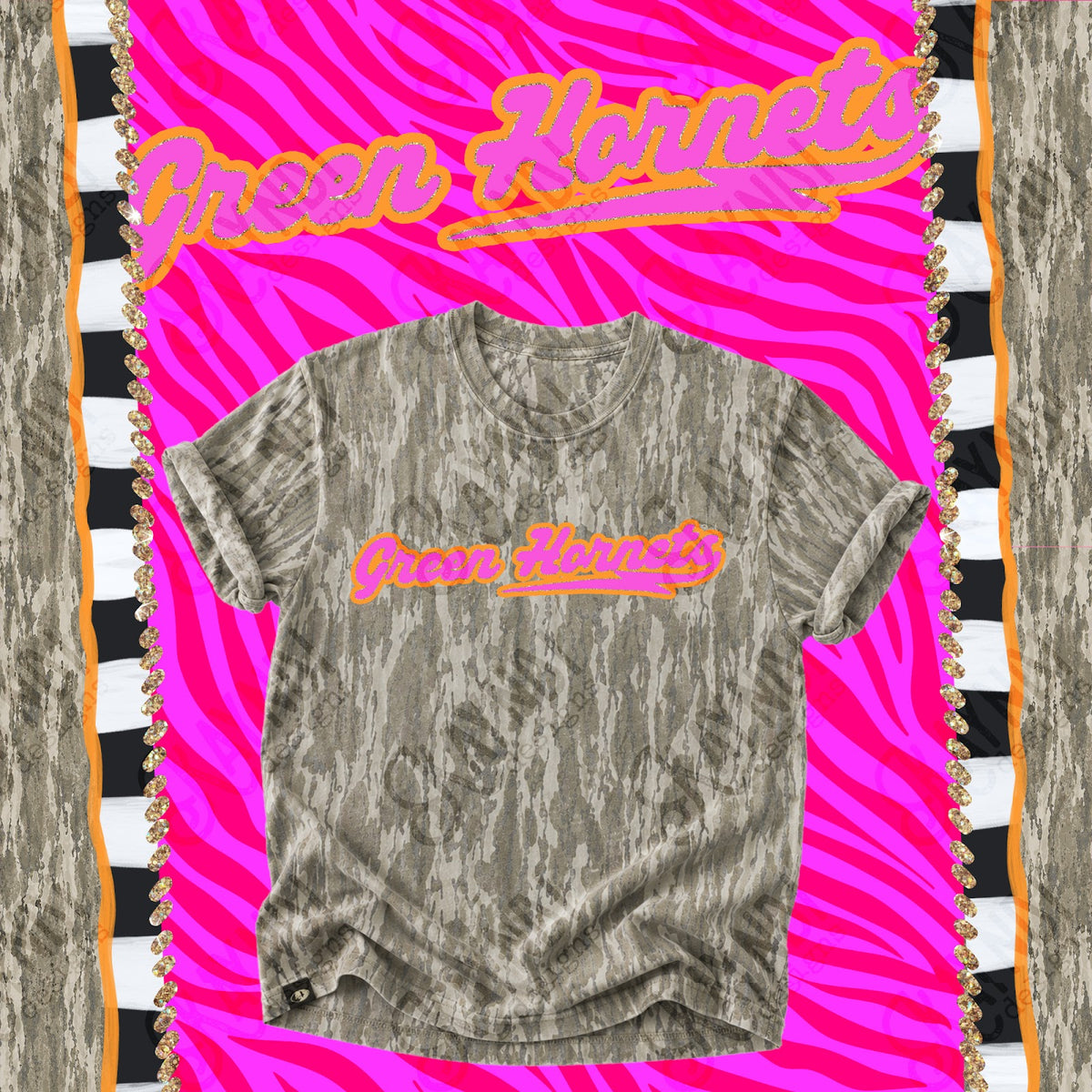 Prism Script Green Hornets Top