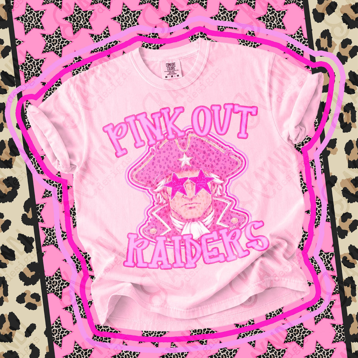 Pink Out Raiders 4 Top design mockup