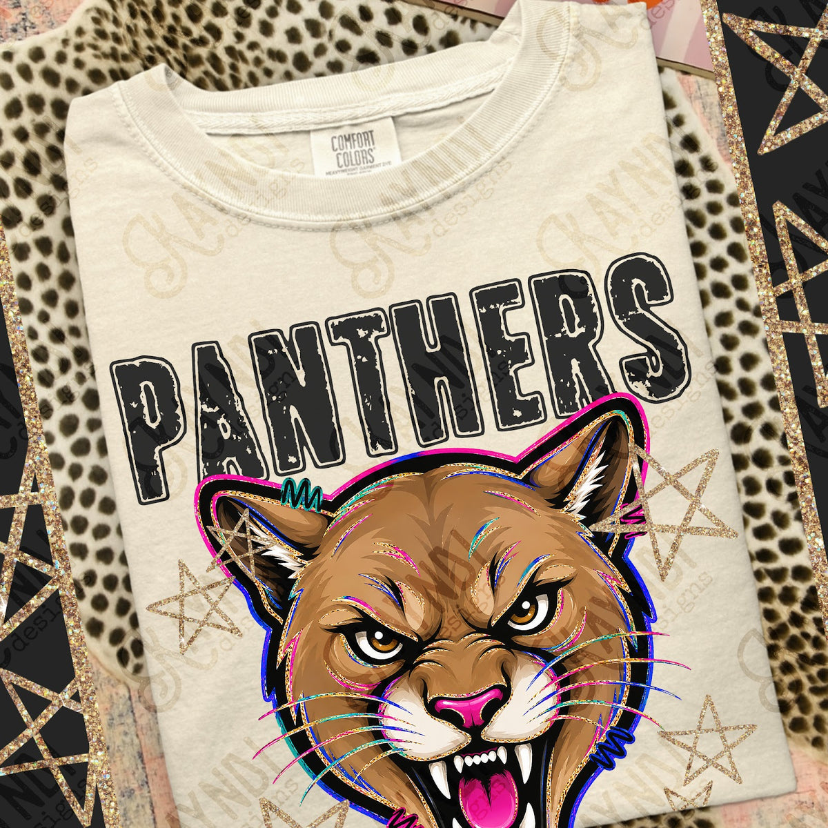Grunge Varsity Panthers 2 Top