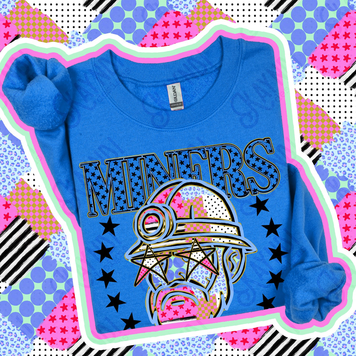 Patchwork Varisty Stars Miners Top
