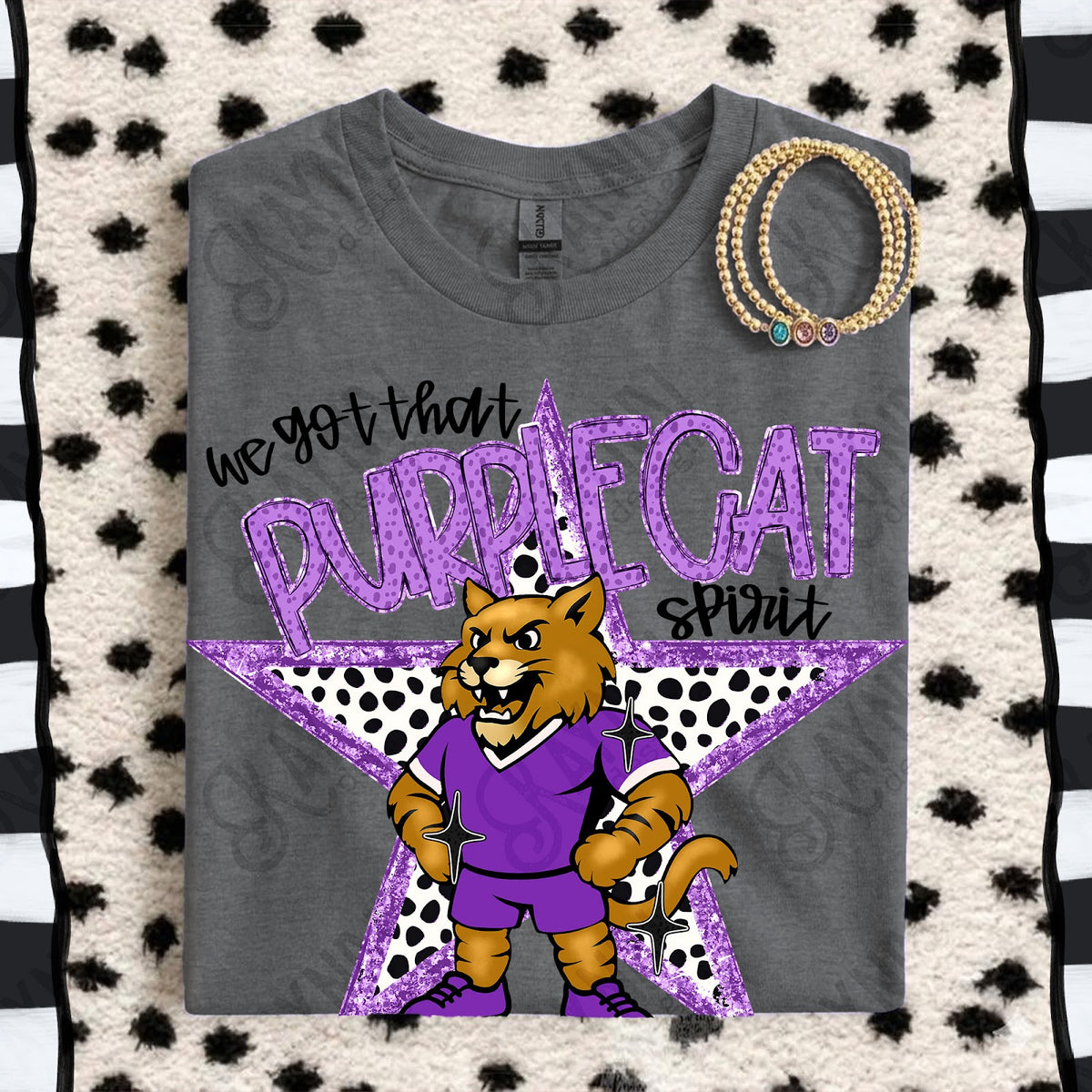 We Got That Spirit Purple Cat Top