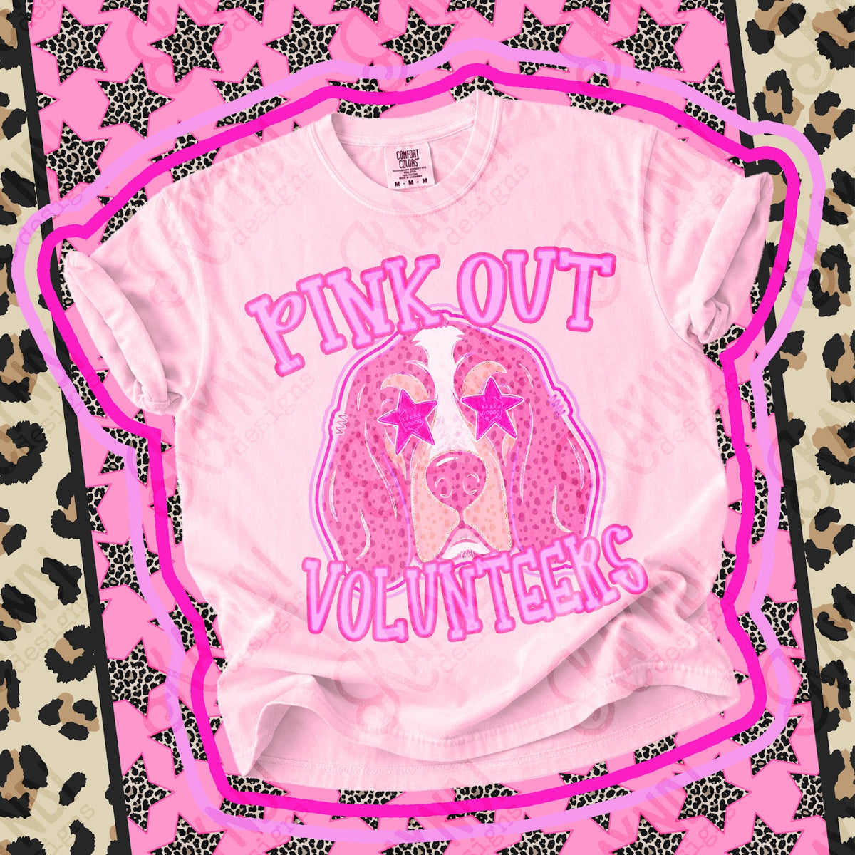 Pink Out Volunteers Top design mockup