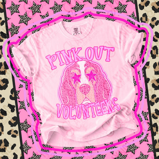 Pink Out Volunteers Top design mockup