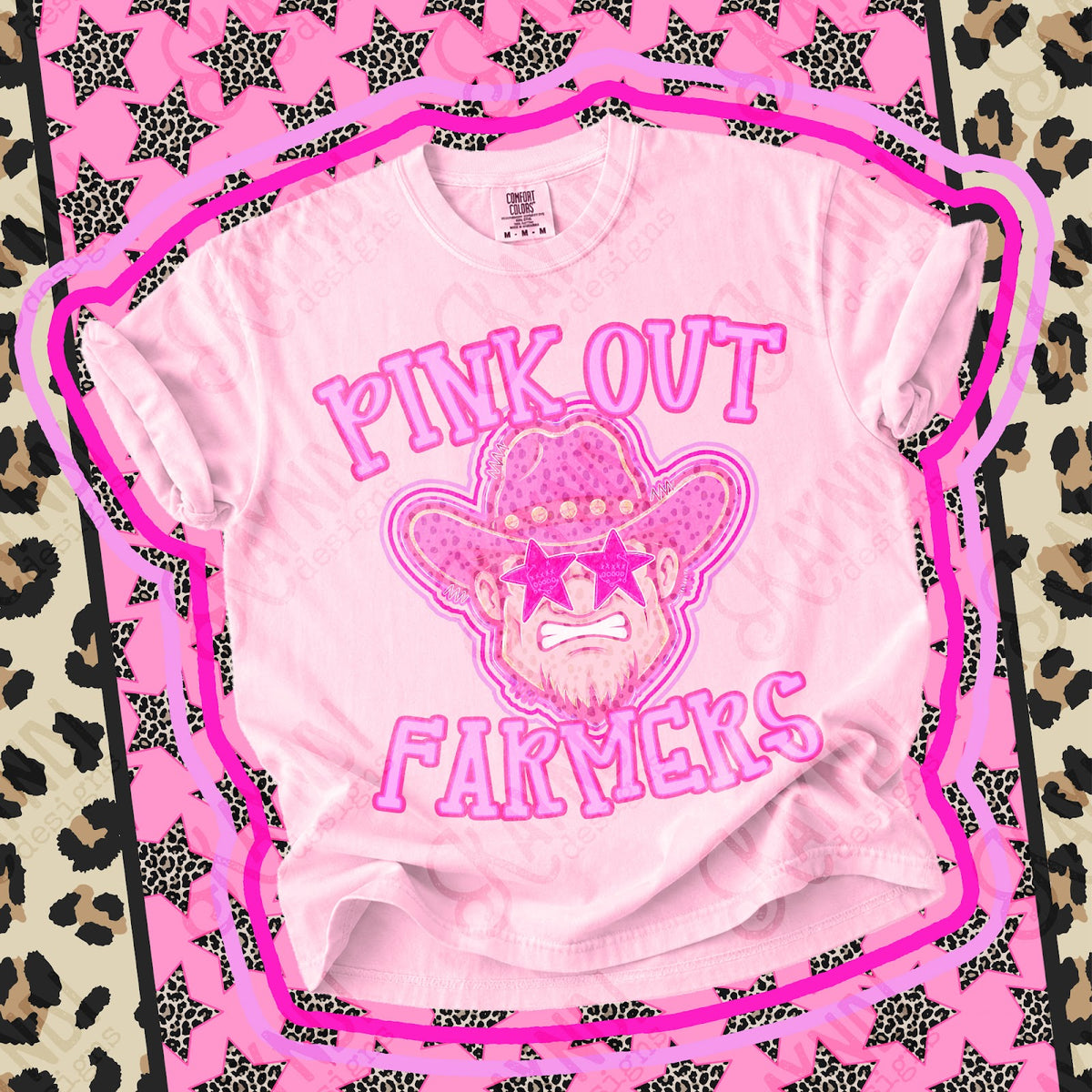 Pink Out Farmers 2 Top design mockup