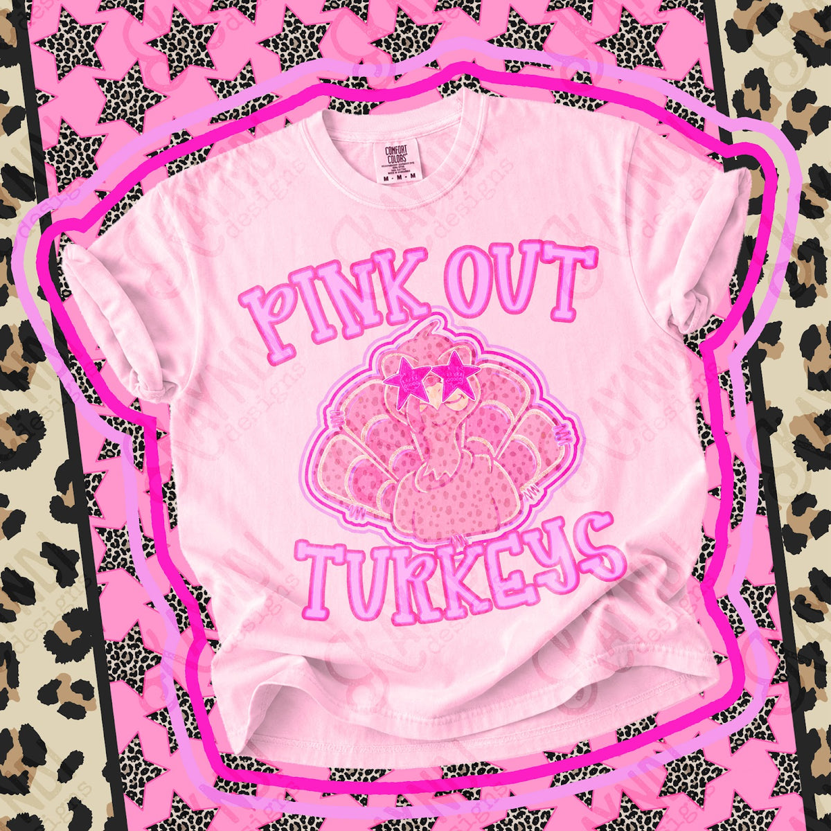 Pink Out Turkeys Top design mockup