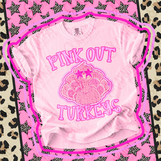 Pink Out Turkeys Top design mockup