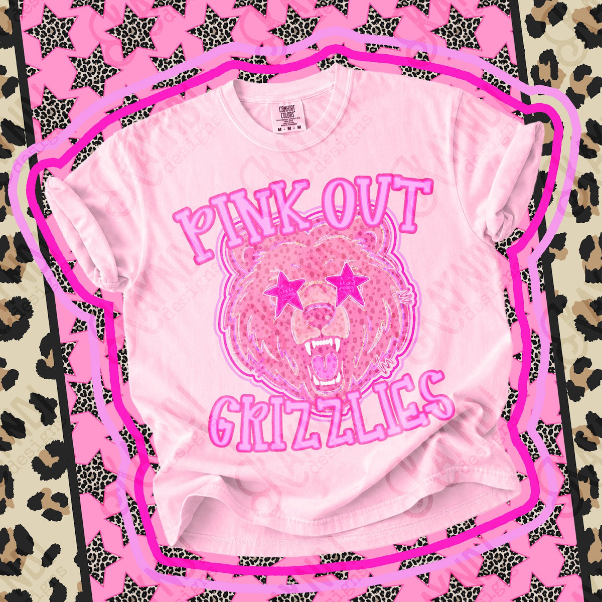 Pink Out Grizzlies Top design mockup