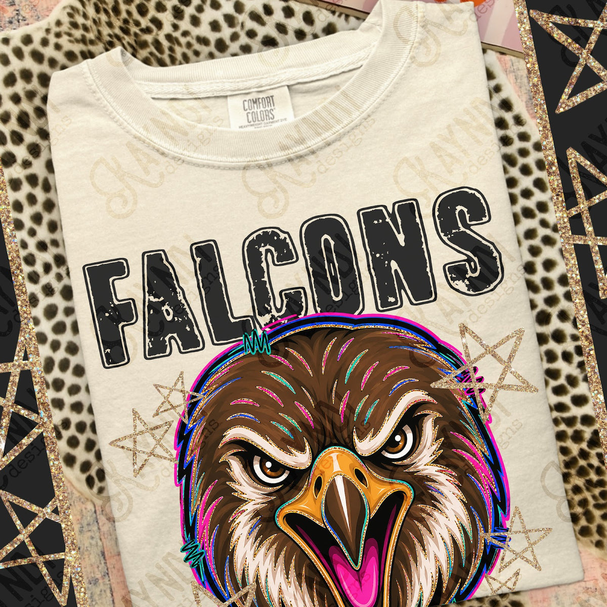 Grunge Varsity Falcons Top