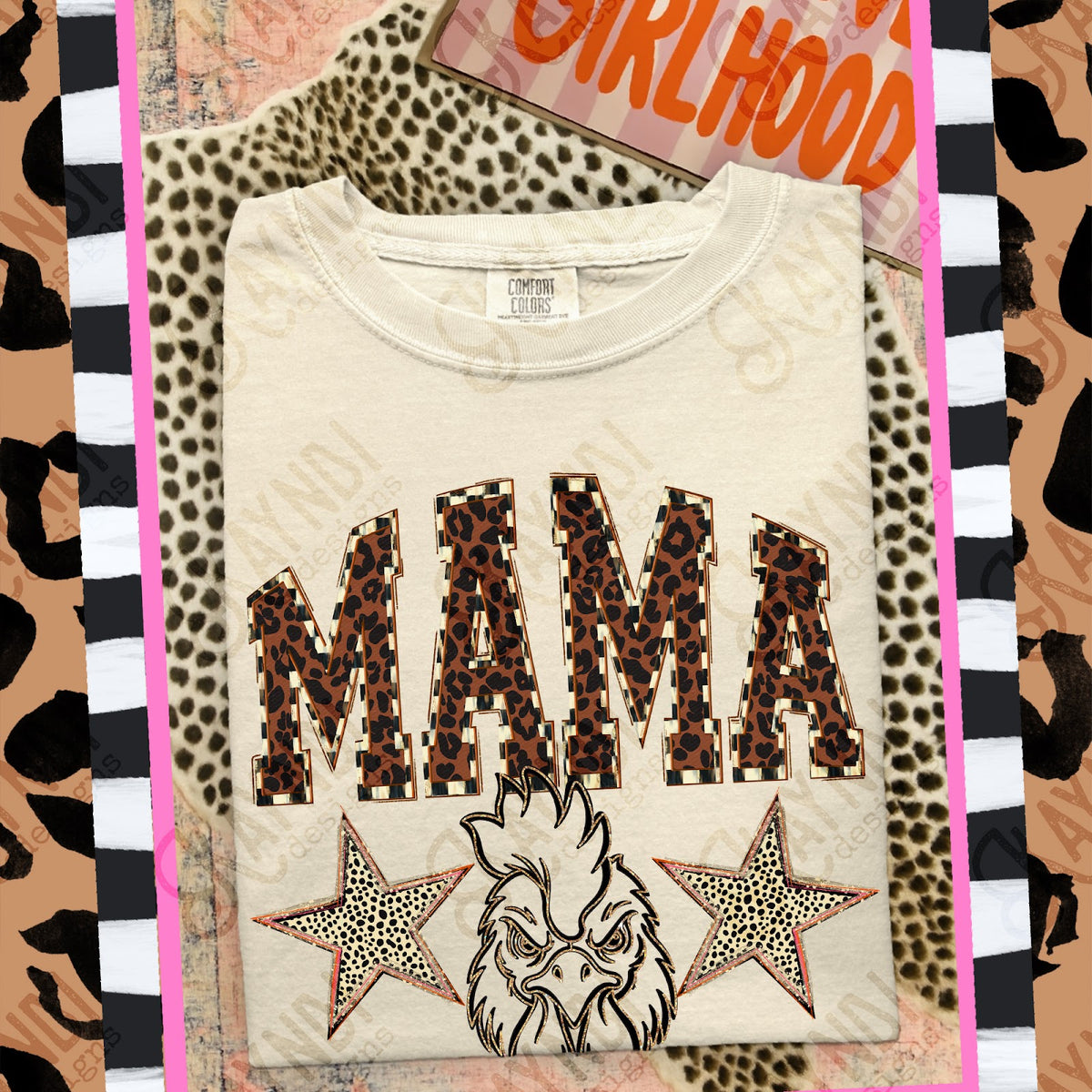 MAMA Roosters Top design mockup