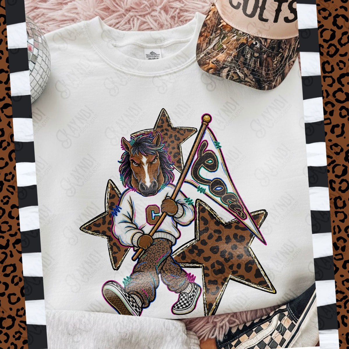 Leopard Sweats Colts 7 Top