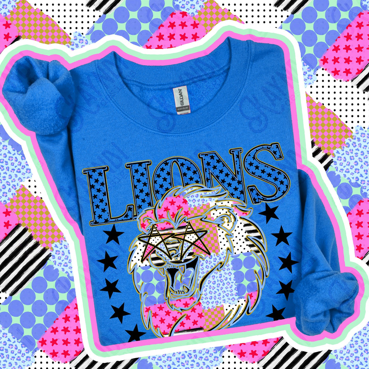 Patchwork Varisty Stars Lions 3 Top