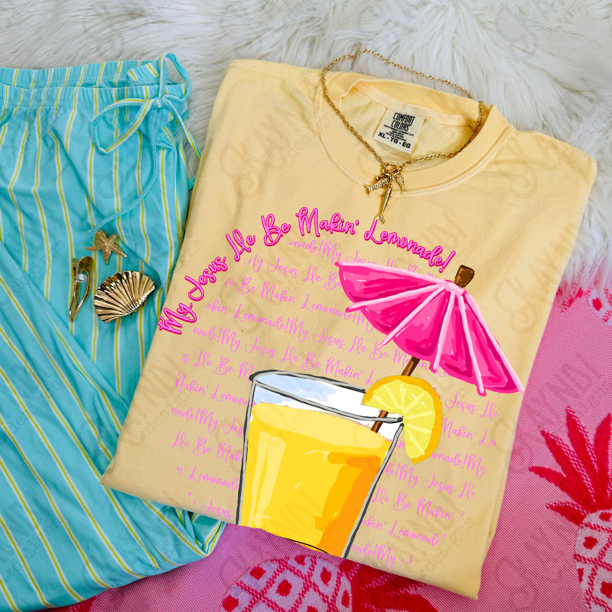 My Jesus He Be Makin Lemonade Transparent Top — design shown on an example garment