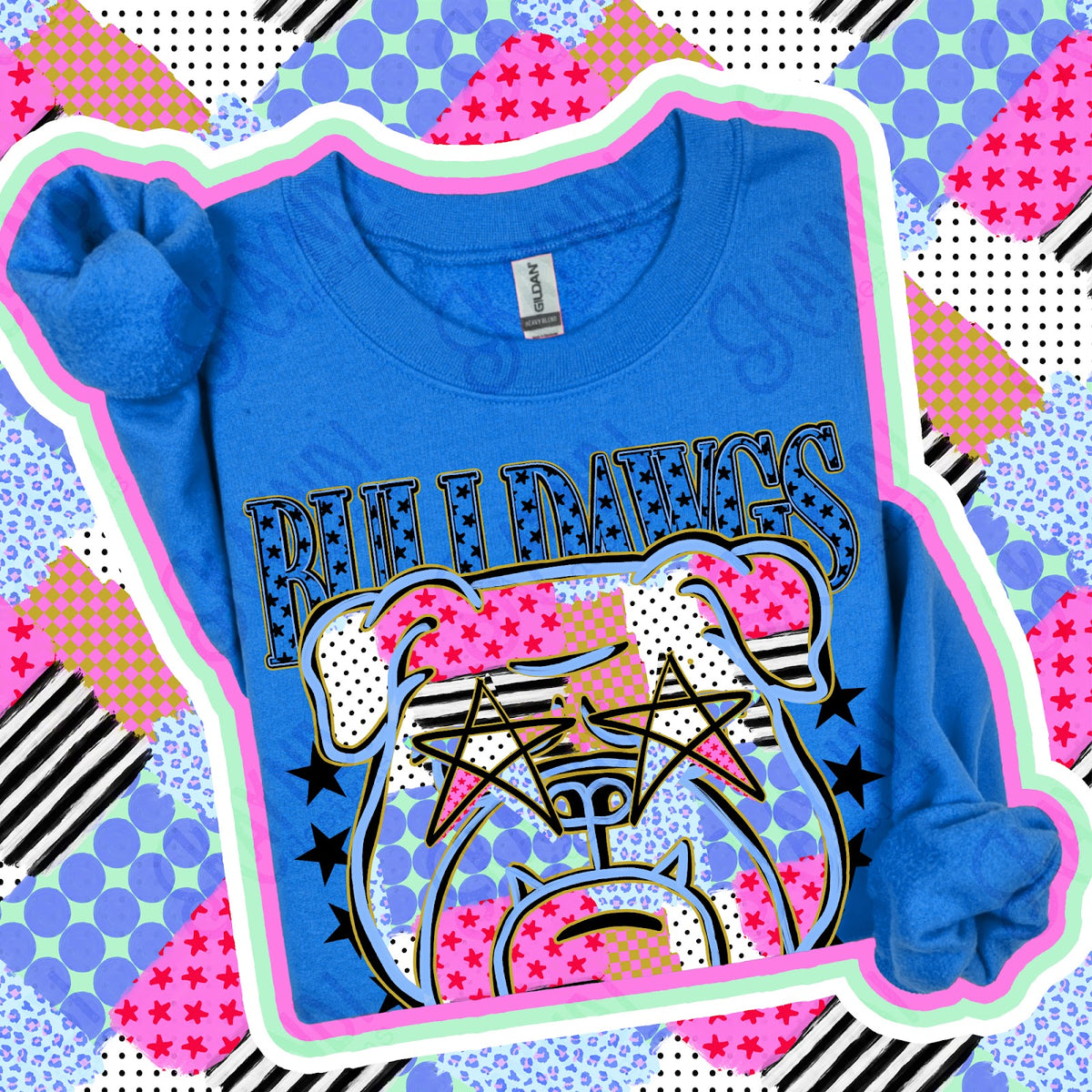 Patchwork Varisty Stars Bulldawgs Top