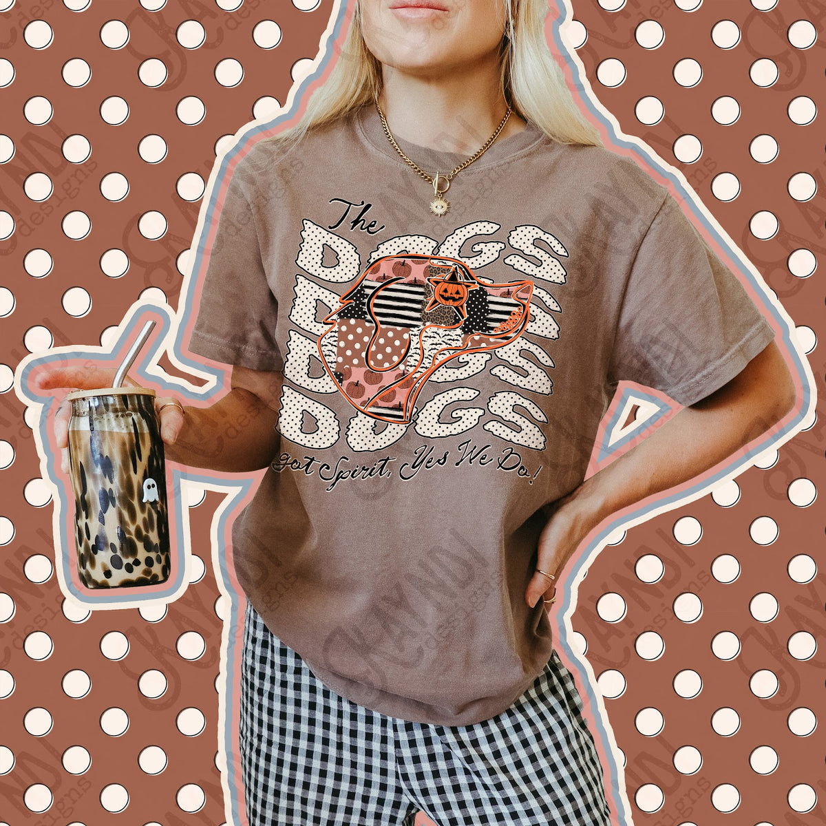 Patchwork Pumpkin Spirit Dogs Top