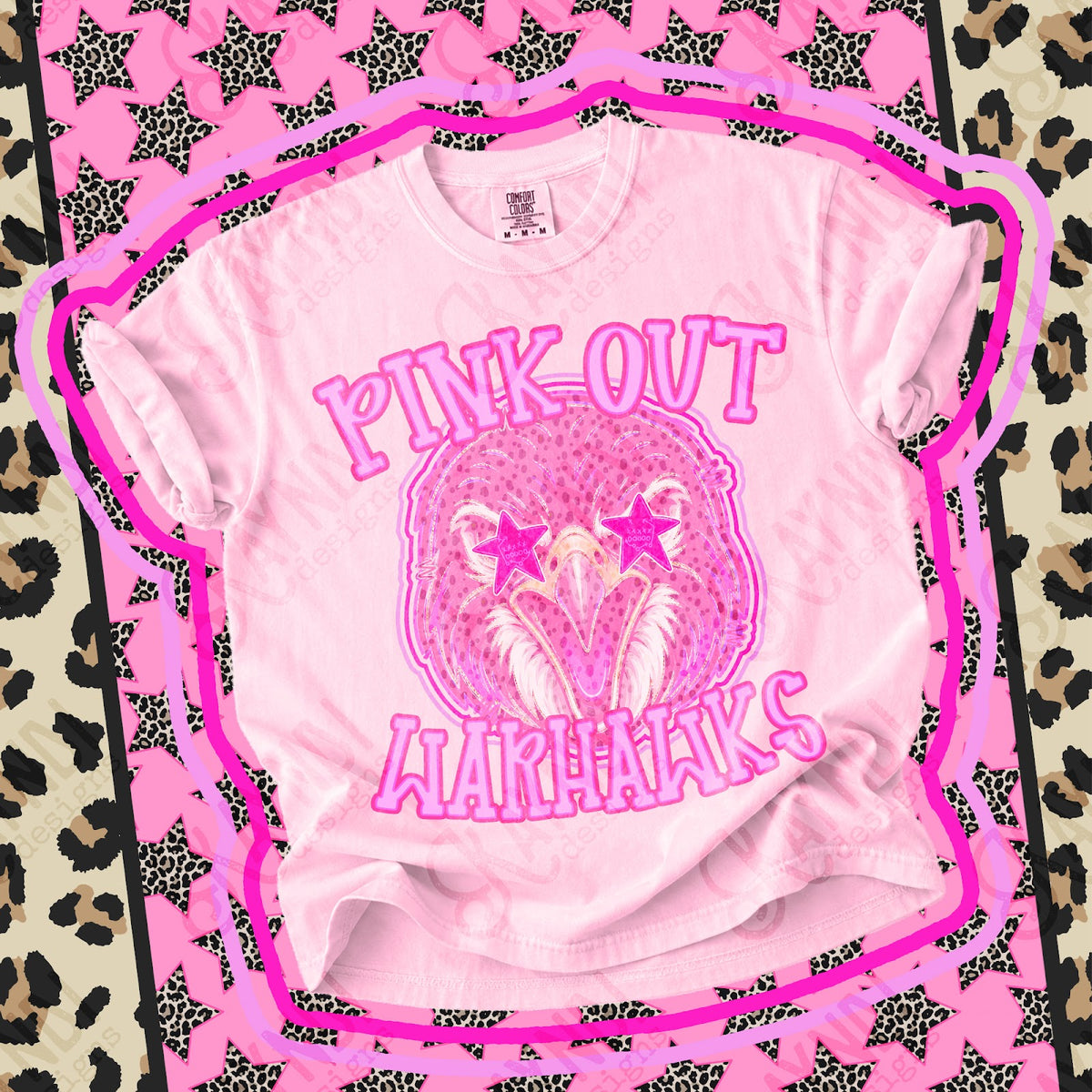 Pink Out Warhawks Top design mockup