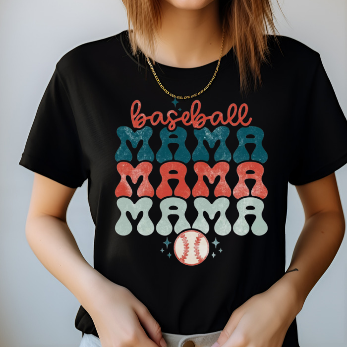 Bubble Letter Baseball MAMA Top