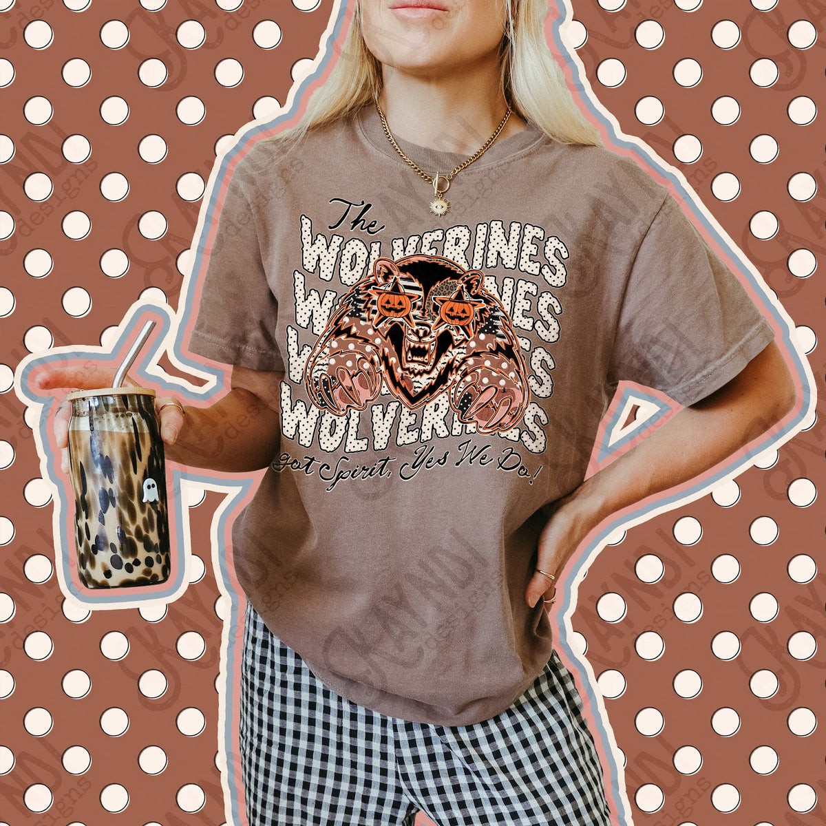 Patchwork Pumpkin Spirit Wolverines Top