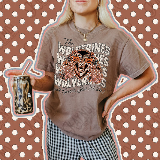 Patchwork Pumpkin Spirit Wolverines Top