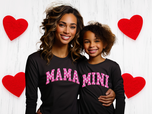 Mama Mini Pink and White Heart Top