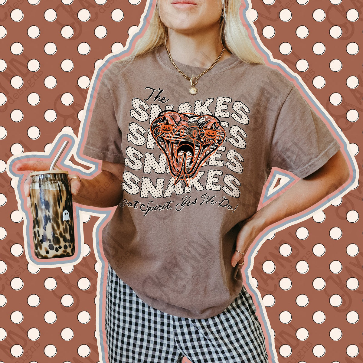 Patchwork Pumpkin Spirit Snakes Top