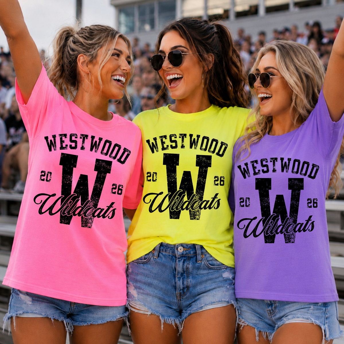 Custom Distressed School Spirit Mascot Monogram Top — design example 1