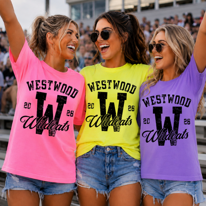 Custom Distressed School Spirit Mascot Monogram Top — design example 1