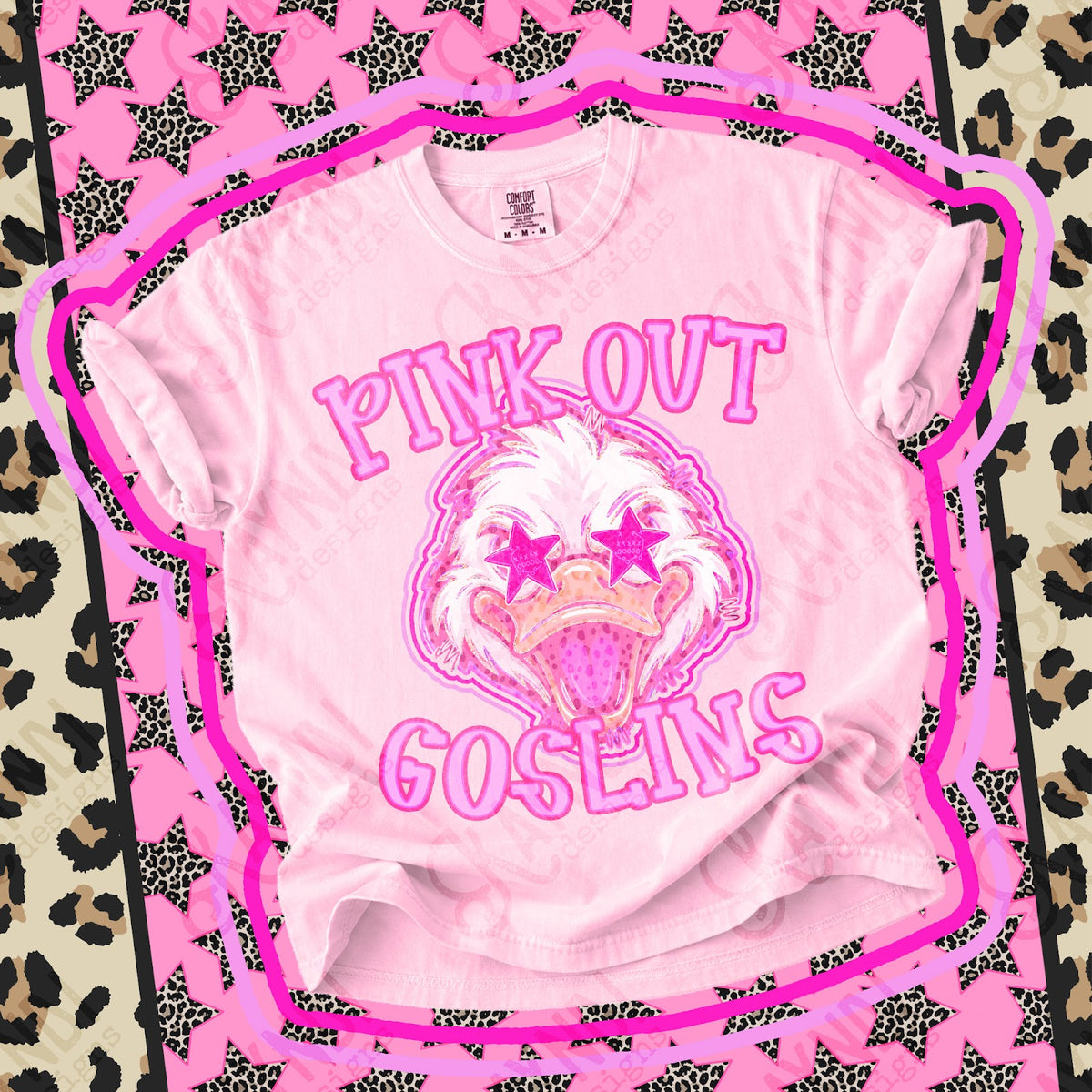Pink Out Goslins Top design mockup