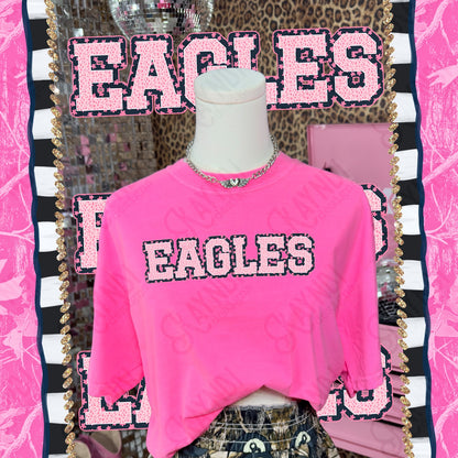 Varsity Stars Eagles TropCowg CC Neon Pink Top