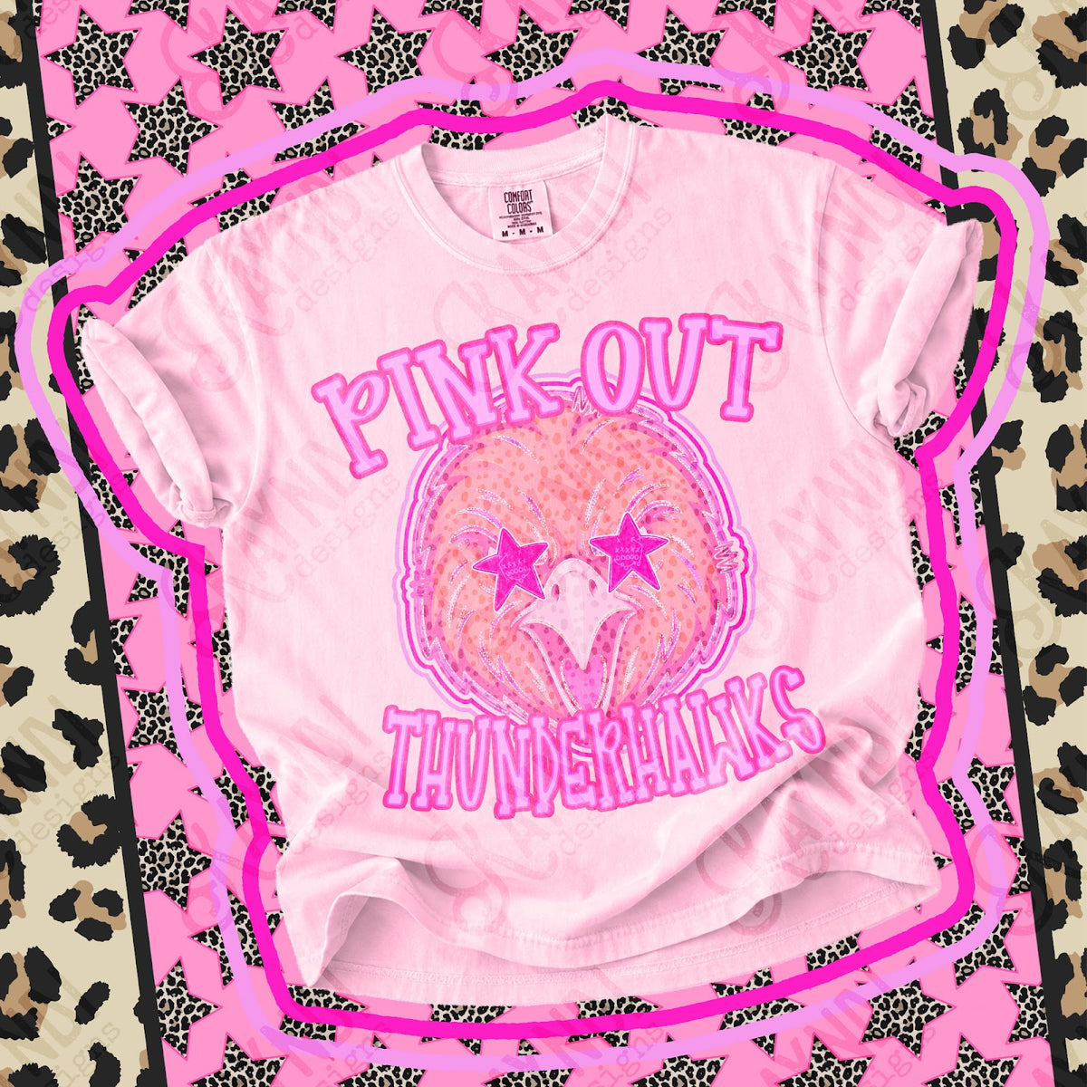 Pink Out Thunderhawks 3 Top design mockup