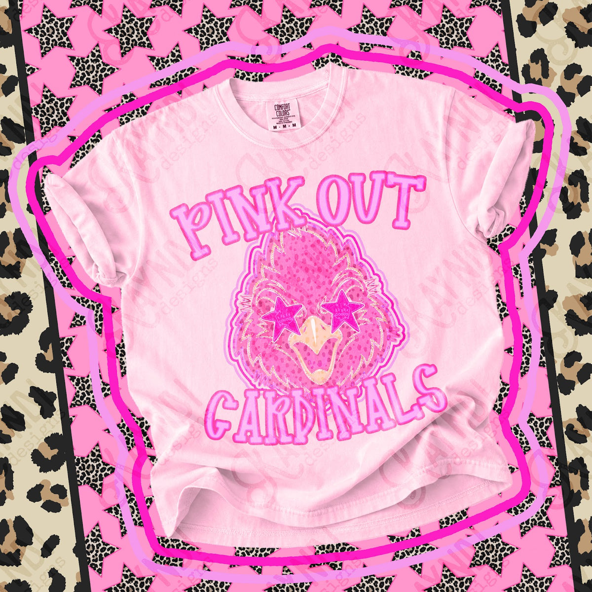 Pink Out Cardinals Top design mockup