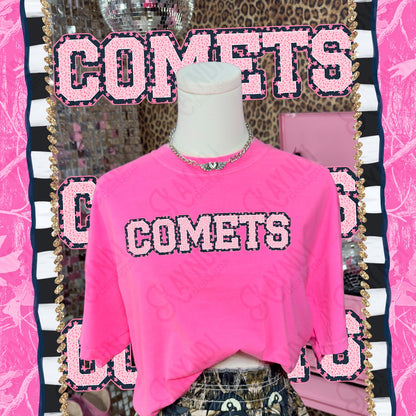 Varsity Stars Comets TropCowg CC Neon Pink Top