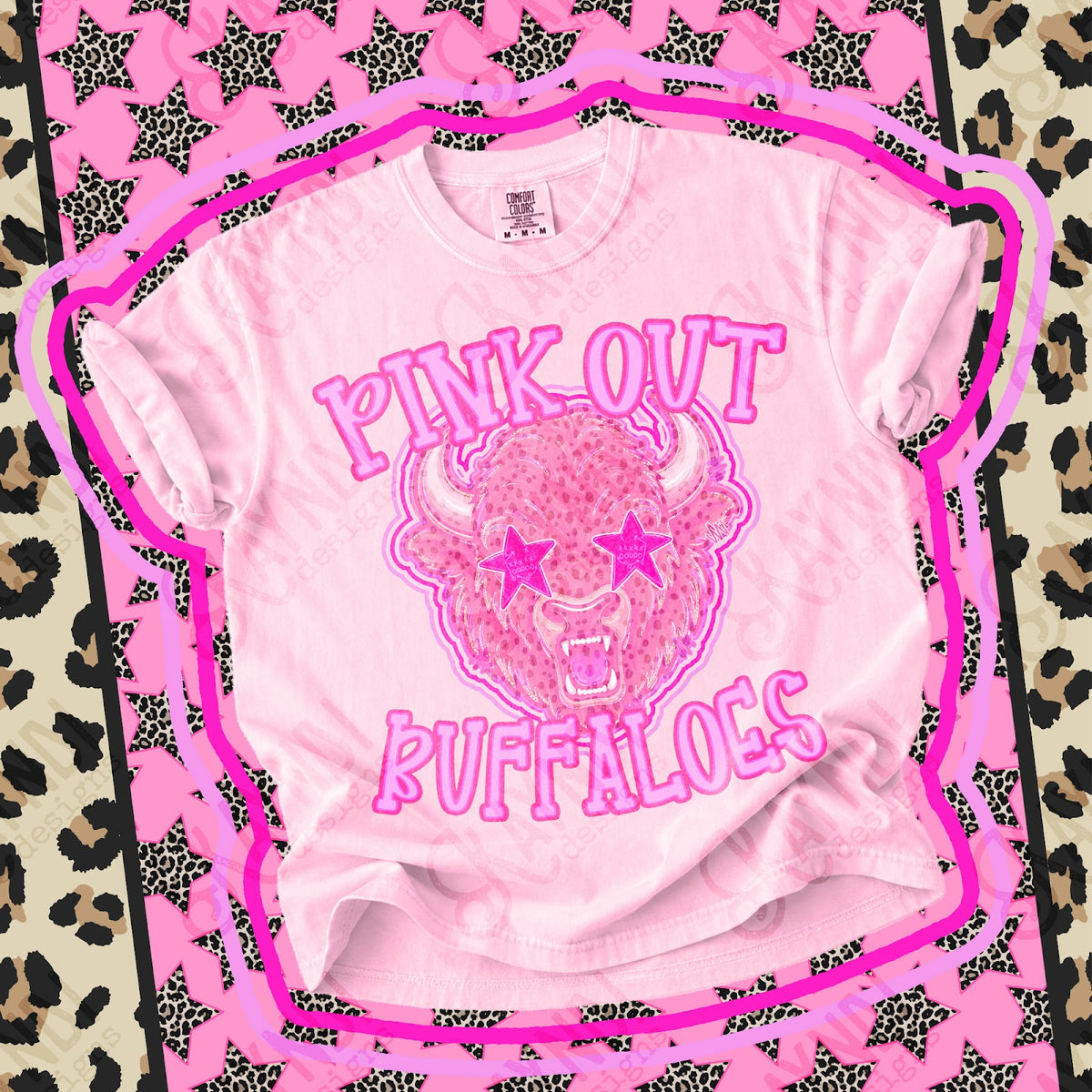 Pink Out Buffaloes Top design mockup