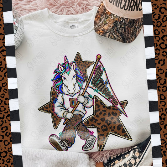 Leopard Sweats Unicorns Top