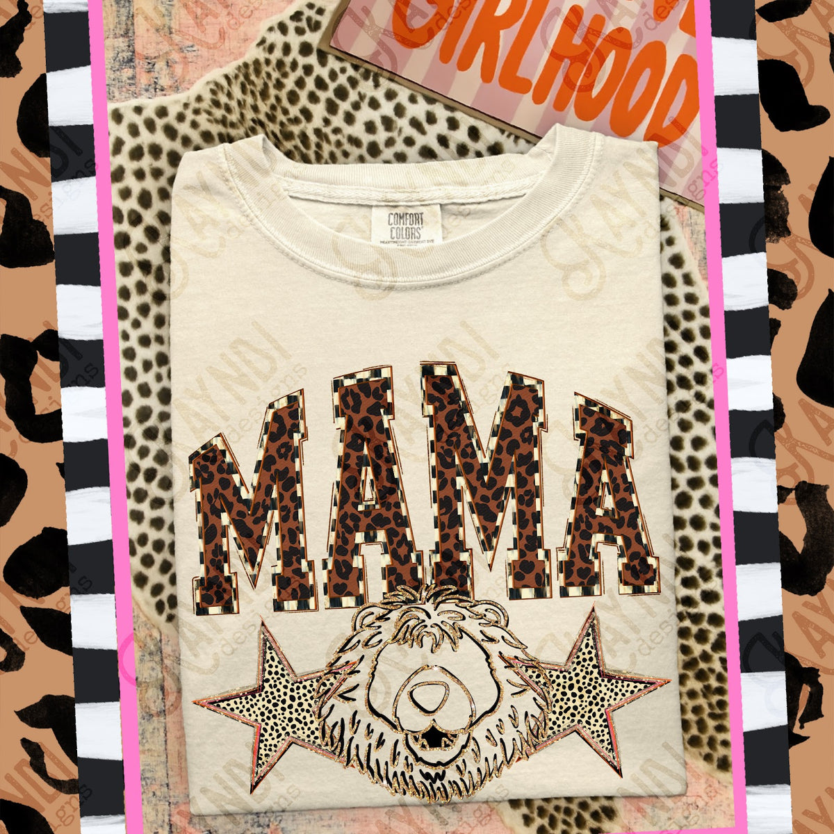 MAMA Lions 4 Top design mockup