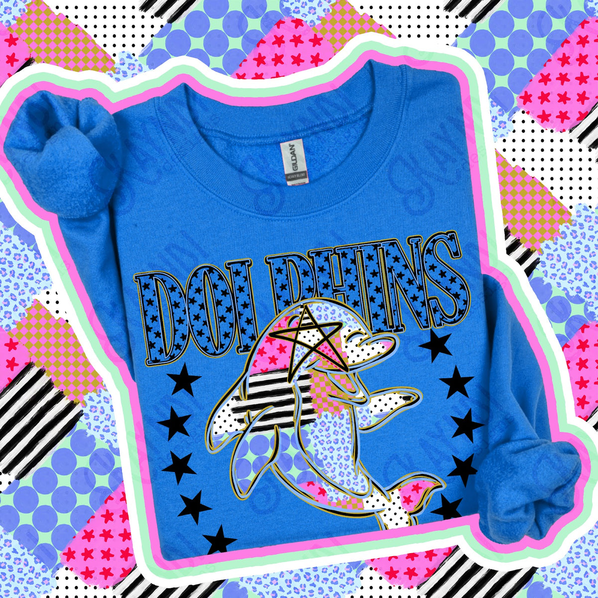 Patchwork Varisty Stars Dolphins 2 Top
