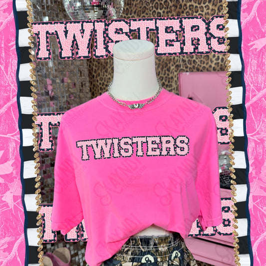 Varsity Stars Twisters TropCowg CC Neon Pink Top